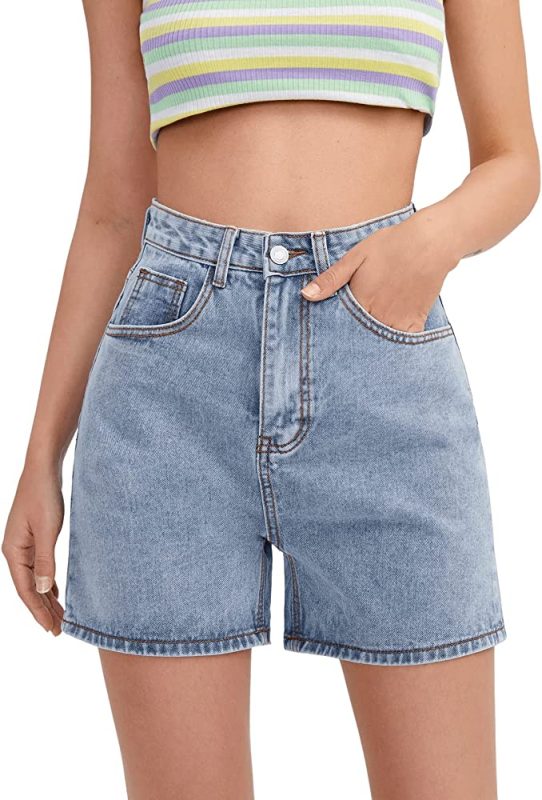 high waisted denim shorts